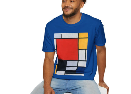 Composition with Red, Yellow, Blue, and Black Softstyle T-Shirt