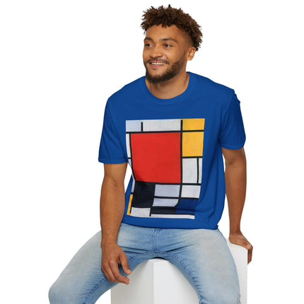 Composition with Red, Yellow, Blue, and Black Softstyle T-Shirt