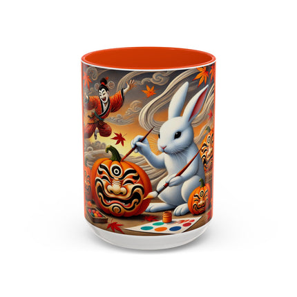 Halloween Rabbit’s Kabuki Jack-o’-Lanterns Colorful Mugs (11oz, 15oz)