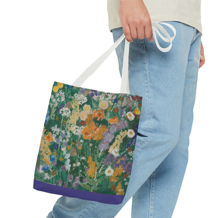 Flowers on the Mountain by August Babberger Tote Bag (AOP)