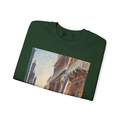 Gondola Moorings on the Grand Canal by John Singer Sargent Heavy Blend™ Crewneck Sweatshirt