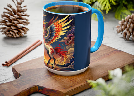 Flame-Winged Horse at Sunset Colorful Mugs (11oz, 15oz)