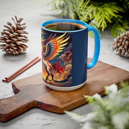 Flame-Winged Horse at Sunset Colorful Mugs (11oz, 15oz)