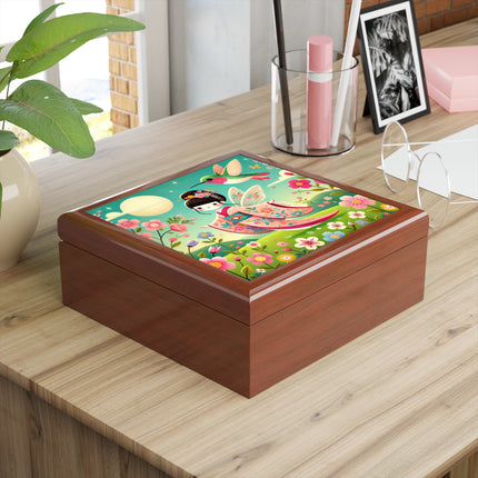 Geisha Fairy and the Hummingbird Blossom Jewelry Box