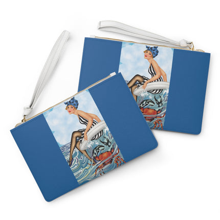 Playful Waves and Fashion Follies Clutch Bag