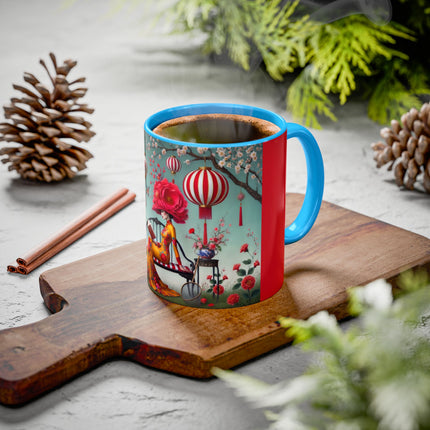 Reading in a Painted Garden Colorful Mugs (11oz, 15oz)