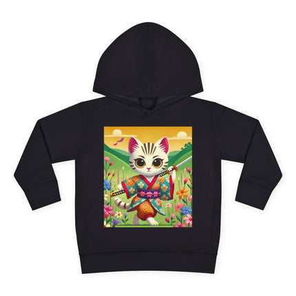 Samurai Kitten Toddler Pullover Fleece Hoodie