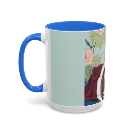The Lady Of The Scarlet Chaise Colorful Mugs – Art Deco Romantic Elegance