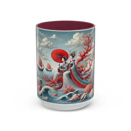 Ladies by the Quiet Sea Colorful Mugs (11oz, 15oz)