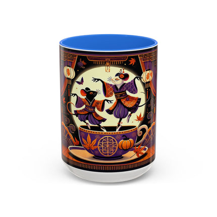 Theatrical Halloween Mice on Teacup Colorful Mugs (11oz, 15oz)