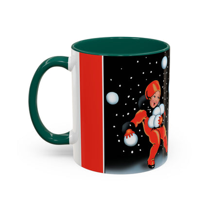 A Festive Snowball Toss Colorful Mugs (11oz, 15oz)