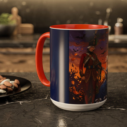 🎃💙 The Pumpkin Lantern Courtship Colorful Mug – Romantic Halloween Elegance