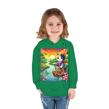 Sailor Kitten’s River Adventure Toddler Pullover Fleece Hoodie