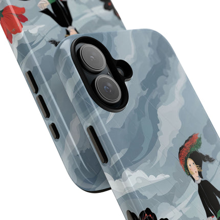 🌧️🌺 The Stormy Flower Walk Phone Case – Art Deco Floral Fashion