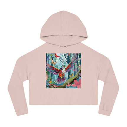 A Colorful Raptor Women’s Cropped Hooded Sweatshirt