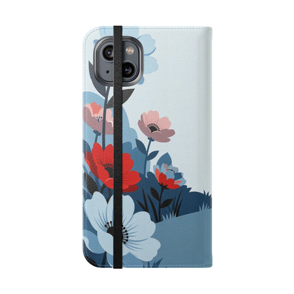 🌺🐕 The Lady Of The Flower Walk Flip Case – Art Deco Garden Stroll