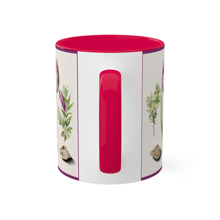 Tulip, Branches of Myrtle and Shells by Maria Sibylla Merian Colorful Mugs, 11oz