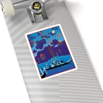 Fireworks in Venice by George Barbier Kiss-Cut Stickers (4 Sizes)
