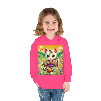 Samurai Kitten Toddler Pullover Fleece Hoodie