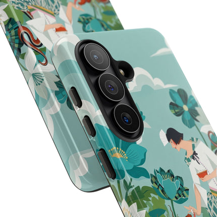 🐉🌿 The Dragon Keeper Phone Case – Art Deco Floral Fantasy