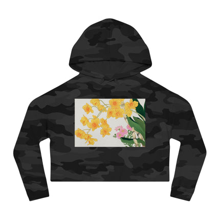 Golden Bow Orchid by Tanigami Kônan Women’s Cropped Hooded Sweatshirt