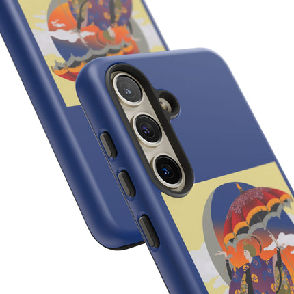 Parasol Sunset Geisha Phone Case – Elegant Twilight Grace
