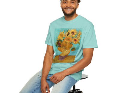Vase with Twelve Sunflowers by Vincent van Gogh Unisex Garment-Dyed T-shirt