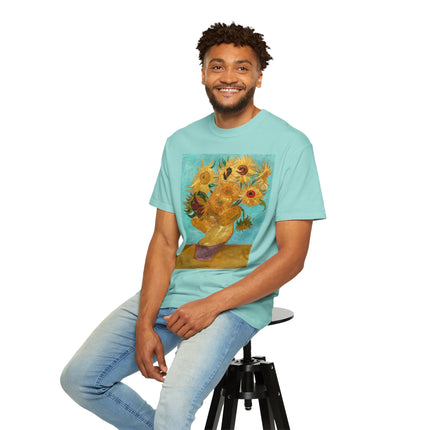 Vase with Twelve Sunflowers by Vincent van Gogh Unisex Garment-Dyed T-shirt