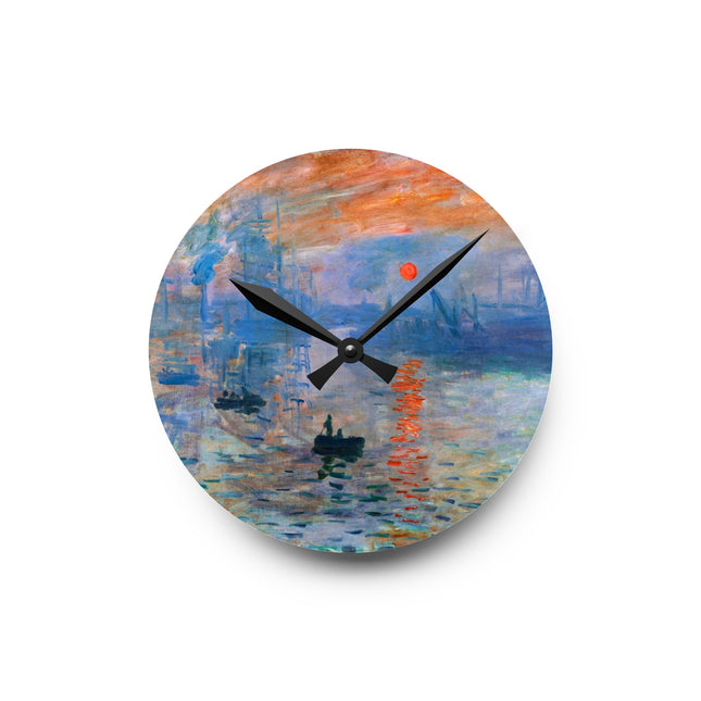 Sunrise by Claude Monet Acrylic Wall Clock, Round and Square