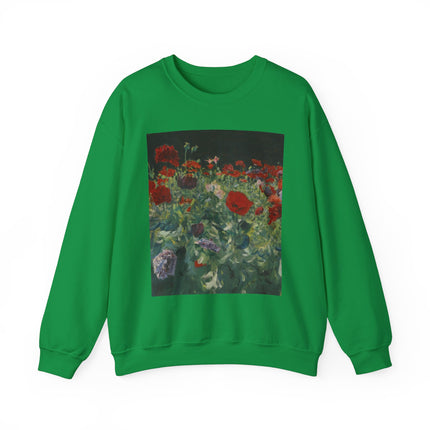 Poppies (A Study of Poppies for Carnation, Lily, Lily, Rose) by John Singer Sargent Heavy Blend™ Crewneck Sweatshirt