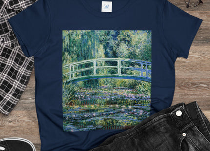 Water Lilies and Japanese Bridge by Claude Monet Women's Midweight Cotton Tee