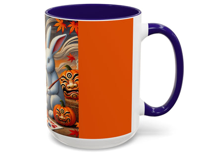Halloween Rabbit’s Kabuki Jack-o’-Lanterns Colorful Mugs (11oz, 15oz)