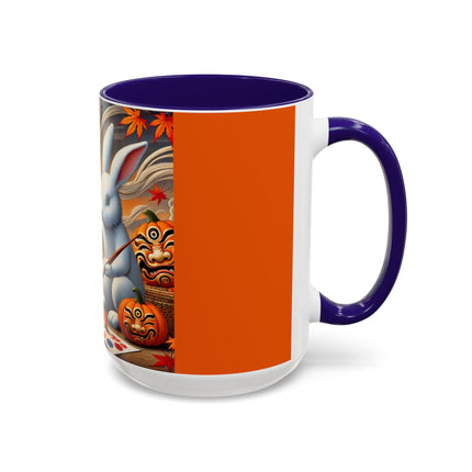 Halloween Rabbit’s Kabuki Jack-o’-Lanterns Colorful Mugs (11oz, 15oz)