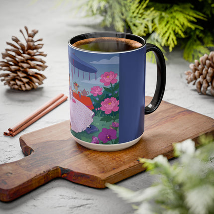 The Lady Of The Garden Tea Party Colorful Mugs – Art Deco Floral Elegance