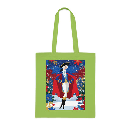 🎄🎭 The Christmas Masquerade Lady Cotton Tote Bag – Art Deco Holiday Glamour