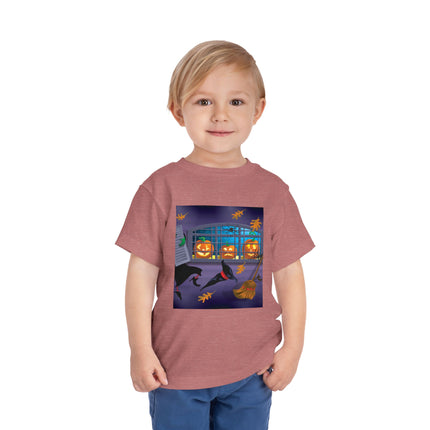 Whimsical Halloween Mischief Toddler Short Sleeve Tee