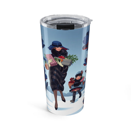 🎁🌺 The Winter Shopping Stroll Tumbler – Art Deco Holiday Charm