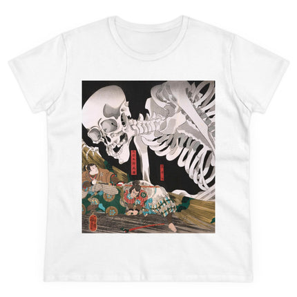 Mitsukuni Defying the Skeleton Spectre by Utagawa Kuniyoshi Women's Midweight Cotton Tee