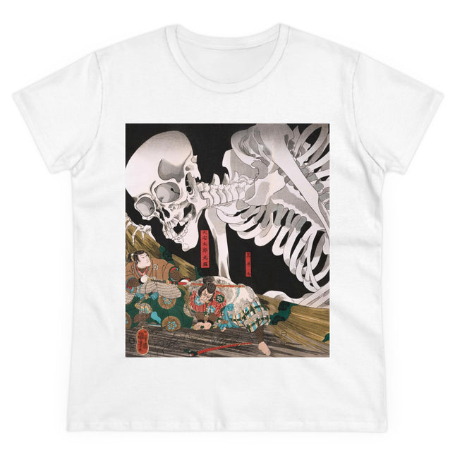 Mitsukuni Defying the Skeleton Spectre by Utagawa Kuniyoshi Women's Midweight Cotton Tee