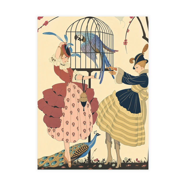 🦜🦚 The Ladies Of The Peacock Garden Postcard Bundles – Art Deco Aviary Elegance