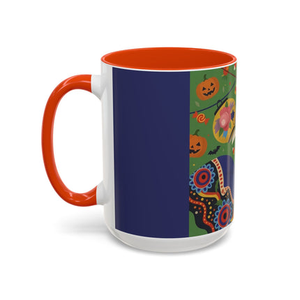 🏮🎃 The Lady Of Halloween Lanterns Colorful Mug – Colorful Art Deco Halloween Charm
