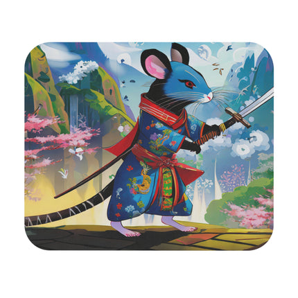 Cyber Samurai Rat Mouse Pad, Rectangle