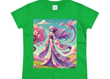 Petals in the Wind: The Kimono Fairy and the Sky Dragon Cotton Tee