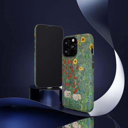 Farm Garden with Sunflowers by Gustav Klimt Phone Cases