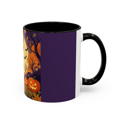 🌕🍂 Autumn Song Beneath The Harvest Moon Colorful Mug – Whimsical Halloween Charm