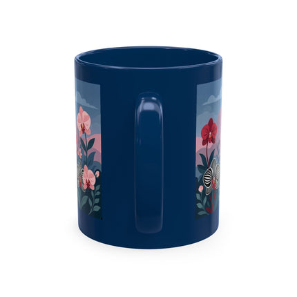 🖤🌸 The Lady Of The Striped Orchid Garden Ceramic Mug – Art Deco Fashion Elegance