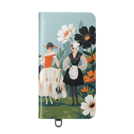 🌼🖤 The Ladies Of The Garden Promenade Flip Case – Art Deco Floral Fashion