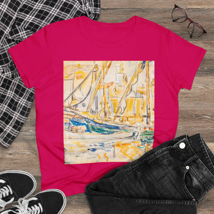 Saint-Tropez by Paul Signac Women's Midweight Cotton Tee