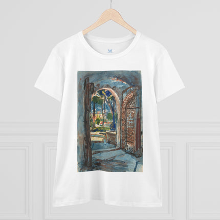 Gate in S. Miniato by Martin Monnickendam Women's Midweight Cotton Tee