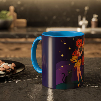 🎃🕯️ Moonlit Pumpkin Masquerade Colorful Mug – Whimsical Halloween Charm